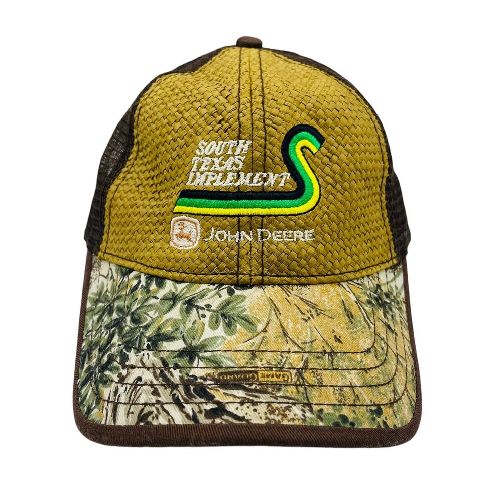 John Deere Trucker Hat Adult Camo South Texas Implement Ratan Bill Strapback Cap